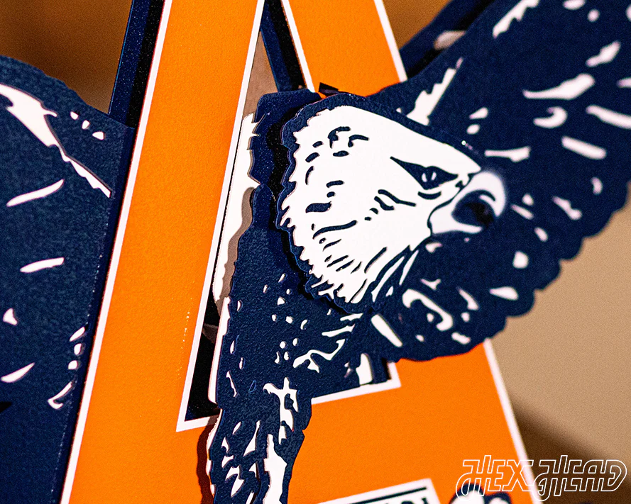 Auburn War Eagles VAULT 3D Vintage Metal Wall Art - Image 9