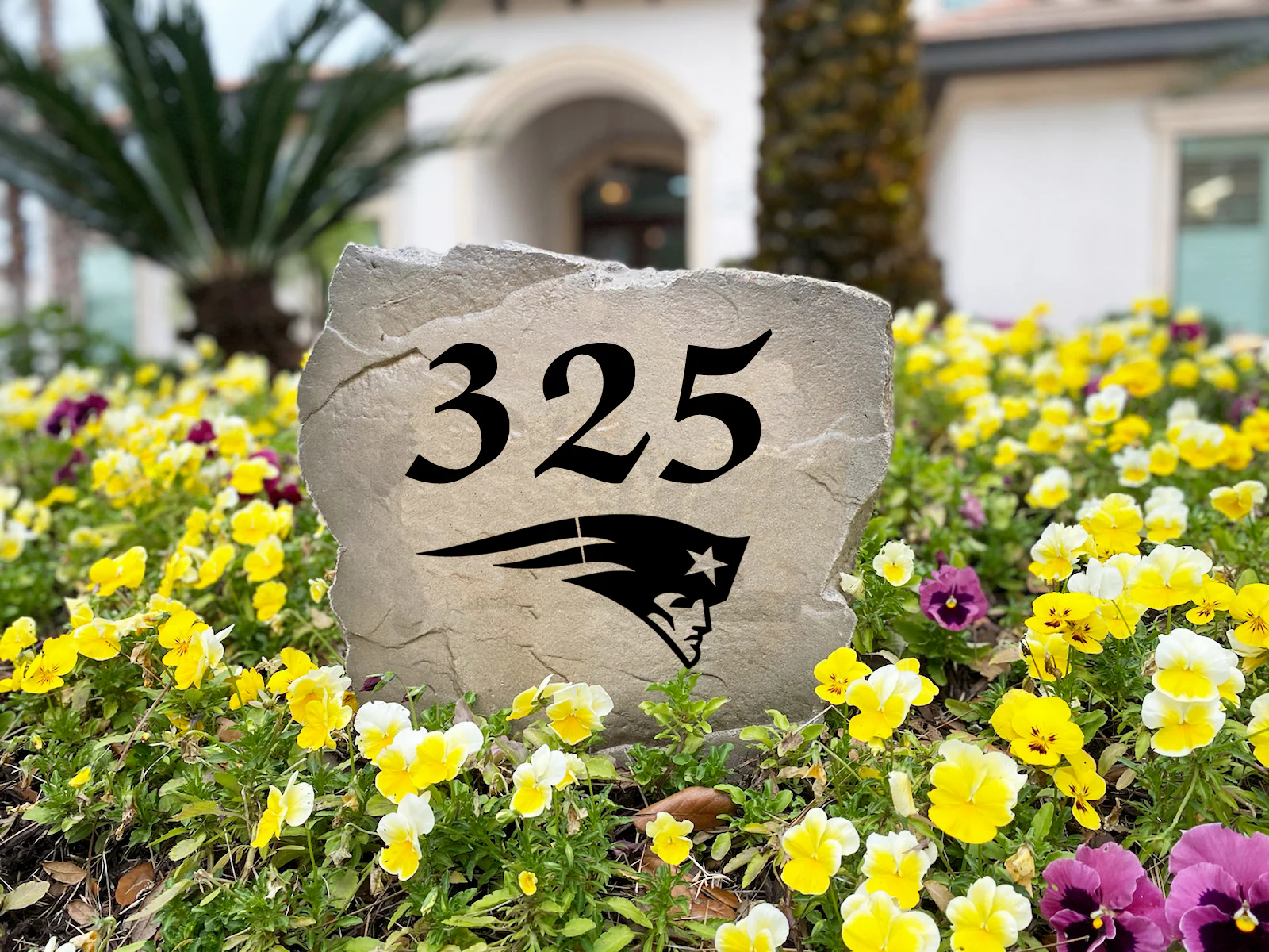 New England Patriots Design-A-Stone Landscape Art Address Stone - Image 4