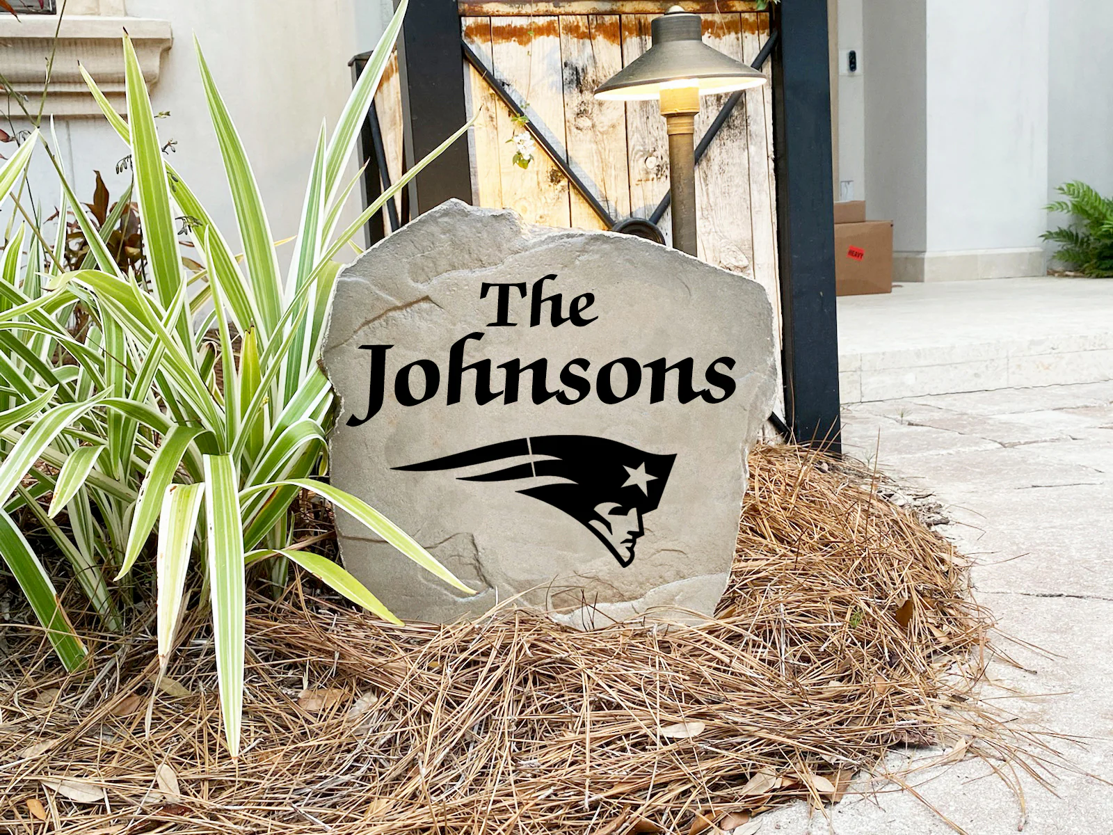 New England Patriots Design-A-Stone Landscape Art Family Name - Image 3