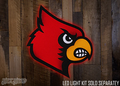 Louisville Cardinals "CARDINAL HEAD" 3D Vintage Metal Wall Art - Image 3