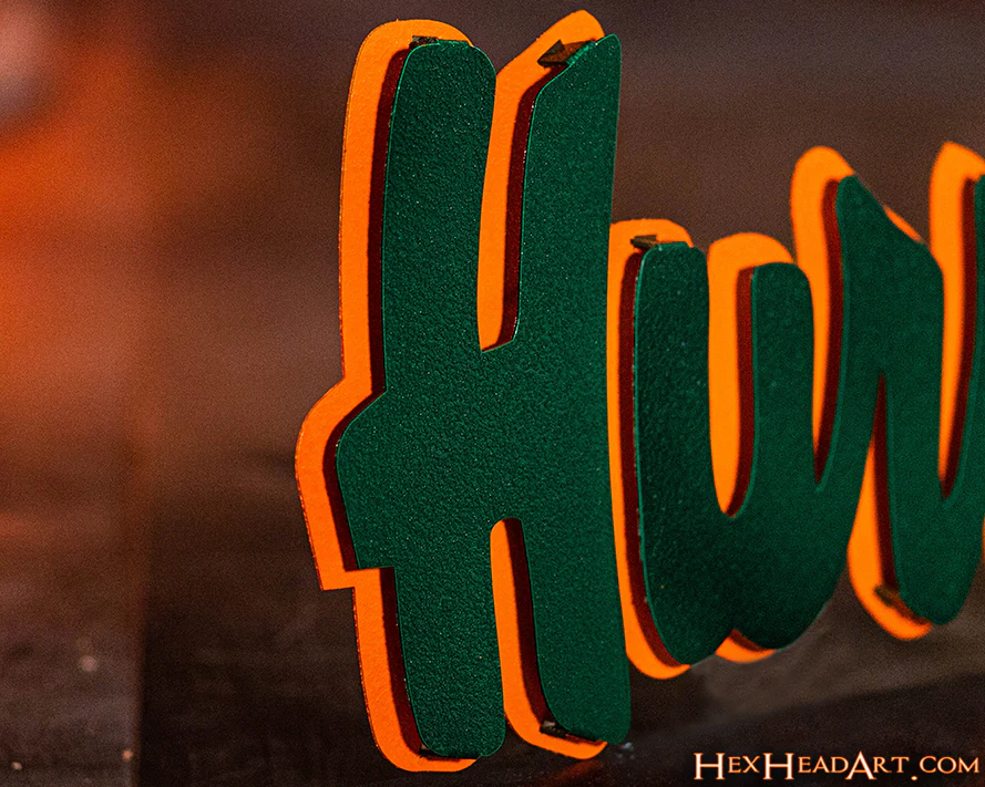Miami Hurricanes Script 3D Vintage Metal Wall Art - Image 5