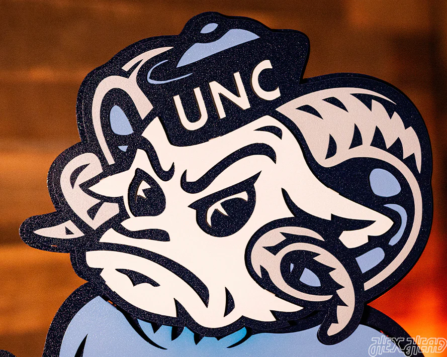 North Carolina Tar Heels "Rameses" 3D Vintage Metal Wall Art - Image 4